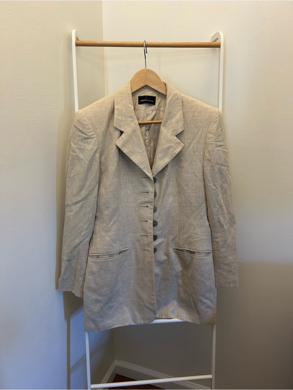 Moda International Neutral Beige Tailored Blazer